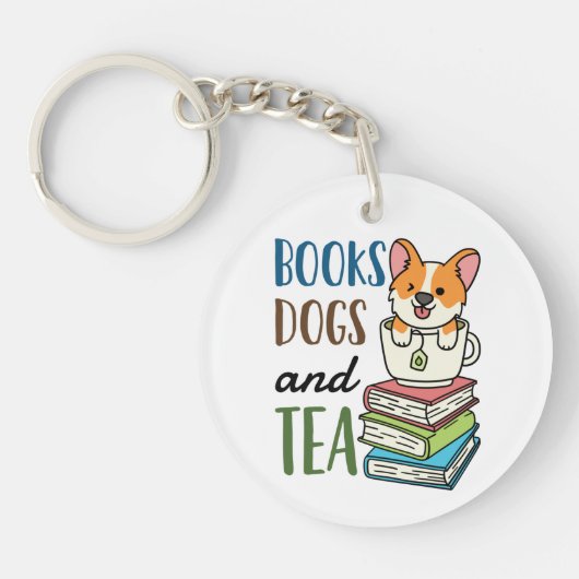 Bücherhunde und Teewochenende Lesen Schlüsselanhänger (Vorderseite)