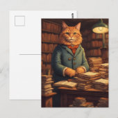 Bücherkatze #10 Postkarte (Vorne/Hinten)