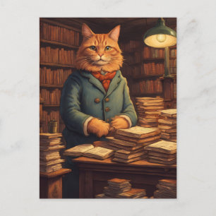 Bücherkatze #10 Postkarte
