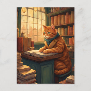 Bücherkatze #14 Postkarte