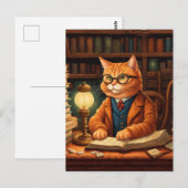 Bücherkatze #15 Postkarte (Vorne/Hinten)