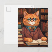 Bücherkatze #19 Postkarte (Vorne/Hinten)
