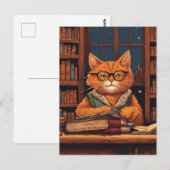 Bücherkatze #21 Postkarte (Vorne/Hinten)