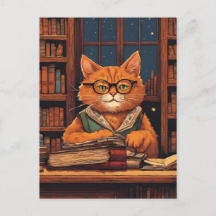 Bücherkatze #21 Postkarte