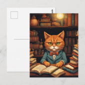 Bücherkatze #5 Postkarte (Vorne/Hinten)