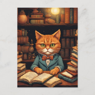 Bücherkatze #5 Postkarte