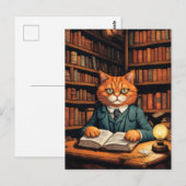 Bücherkatze #7 Postkarte (Vorne/Hinten)