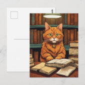Bücherkatze #8 Postkarte (Vorne/Hinten)