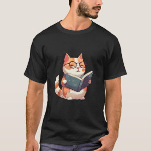 Bücherkatze mit Brille Niedlich & Intellektuell D T-Shirt