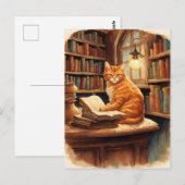 Bücherkatze Postkarte (Vorne/Hinten)