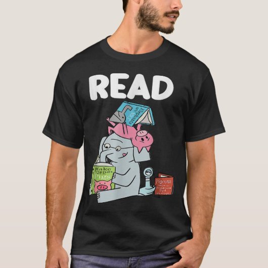 Bücherklub-Saugie-Elefantentauben, lustiges Hemd T-Shirt (Vorderseite)