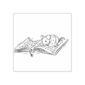 Bücherliebende Maus Gummistempel (Prägung)