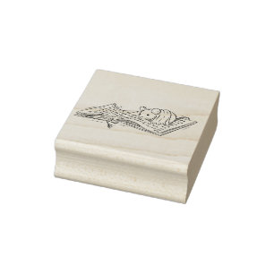 Bücherliebende Maus Gummistempel