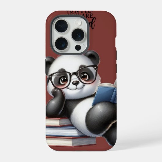 Bücherliebender Panda iPhone Hülle (Rückseite)