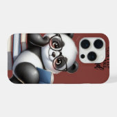 Bücherliebender Panda iPhone Hülle (Rückseite (Horizontal))