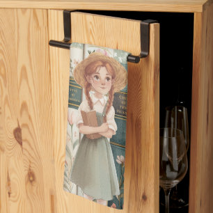 Bücherliebhaber Anne auf Green Gables Florale Geschirrtuch
