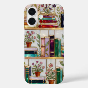 Bücherliebhaber Blumen Bücherregal iPhone-Hülle iPhone 16 Hülle