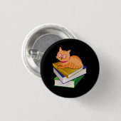 Bücherliebhaber - Bücher und Katze Button (Vorne & Hinten)
