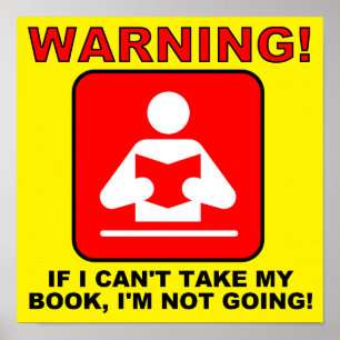 Bücherliebhaber Bücherwurm Warnung Lustiges Poster
