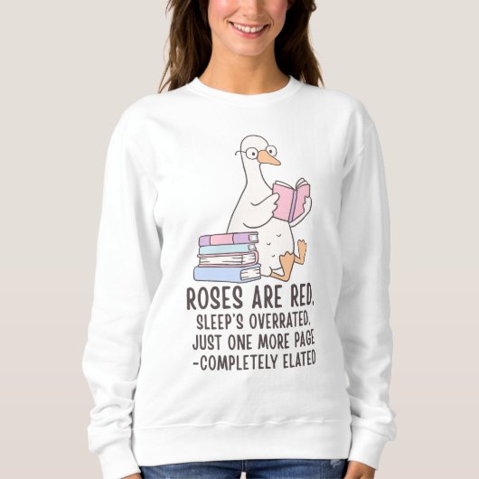 Bücherliebhaber Gans Sweatshirt (Vorderseite)