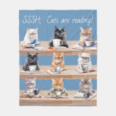 Bücherliebhaber gemütliche Lektüre Katzenbibliothe Fleecedecke (Vorderseite)