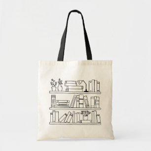 Bücherliebhaber-Geschenk Minimalistisches Bücherre Tragetasche