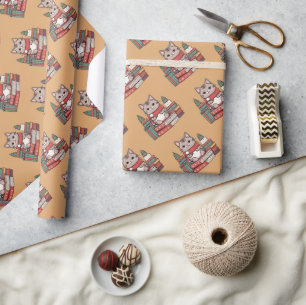 Bücherliebhaber Katzenliebhaber Geschenkpapier