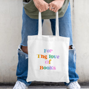 Bücherliebhaber lesen farbenfrohe Typografie moder Tragetasche