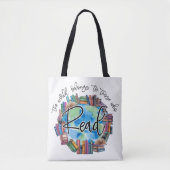 Bücherliebhaber "lesen" Polyester-Tragetasche mit  Tasche (Vorderseite)