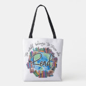 Bücherliebhaber "lesen" Polyester-Tragetasche mit  Tasche (Rückseite)