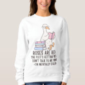 Bücherliebhaber lesende Gans Sweatshirt (Vorderseite)