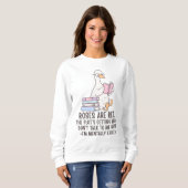 Bücherliebhaber lesende Gans Sweatshirt (Vorne ganz)