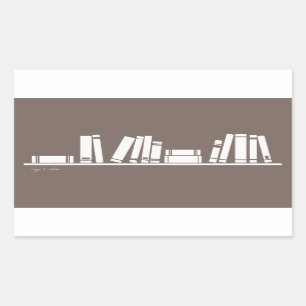 Bücherliebhaber! Rechteckiger Aufkleber