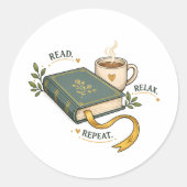 Bücherliebhaber Runder Aufkleber (Vorderseite)