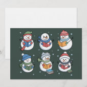 Bücherliebhaber Schneemann Lesegeschenk Lehrer Win Einladung (Vorne/Hinten)