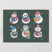 Bücherliebhaber Schneemann Lesegeschenk Lehrer Win Einladung (Vorderseite)