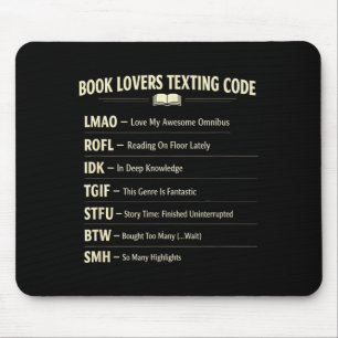 Bücherliebhaber simsen Code lesen Mousepad