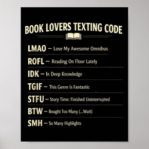 Bücherliebhaber simsen Code-Lesen Poster