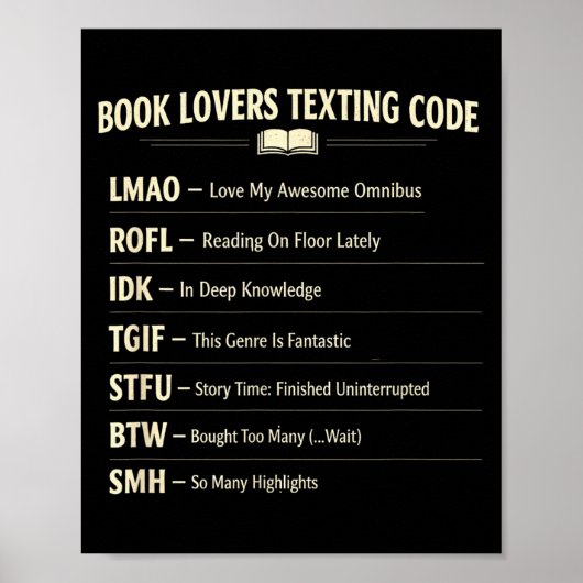 Bücherliebhaber simsen Code-Lesen Poster (Vorne)