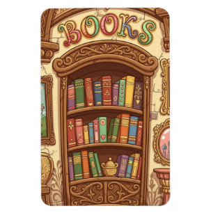 Bücherliebhaber Süße Cartoon-Bücherregal Fröhliche Magnet