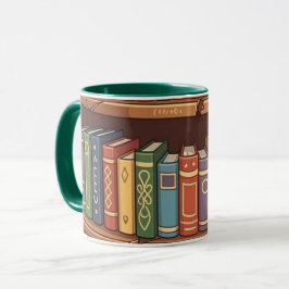 Bücherliebhaber Süße Farbige Cartoon Bücherregal Tasse