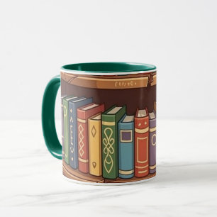 Bücherliebhaber Süße Farbige Cartoon Bücherregal Tasse