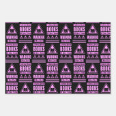 Bücherliebhaber Warnschild Sammlung 1 Geschenkpapier Set (Vorderseite 2)