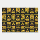 Bücherliebhaber Warnschild Sammlung 1 Geschenkpapier Set (Vorderseite)
