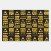 Bücherliebhaber Warnschild Sammlung 2 Geschenkpapier Set (Vorderseite 2)