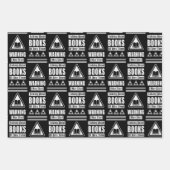 Bücherliebhaber Warnschild Sammlung 2 Geschenkpapier Set (Vorderseite)