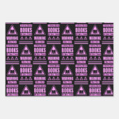 Bücherliebhaber Warnschild Sammlung 4 Geschenkpapier Set (Vorderseite)