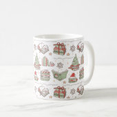Bücherliebhaber Weihnachten gemütlich Kaffeetasse (VorderseiteRechts)