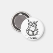 Büchernerd-Eule Magnet (Vorderseite/Rückseite)