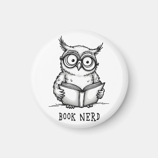 Büchernerd-Eule Magnet (Vorne)